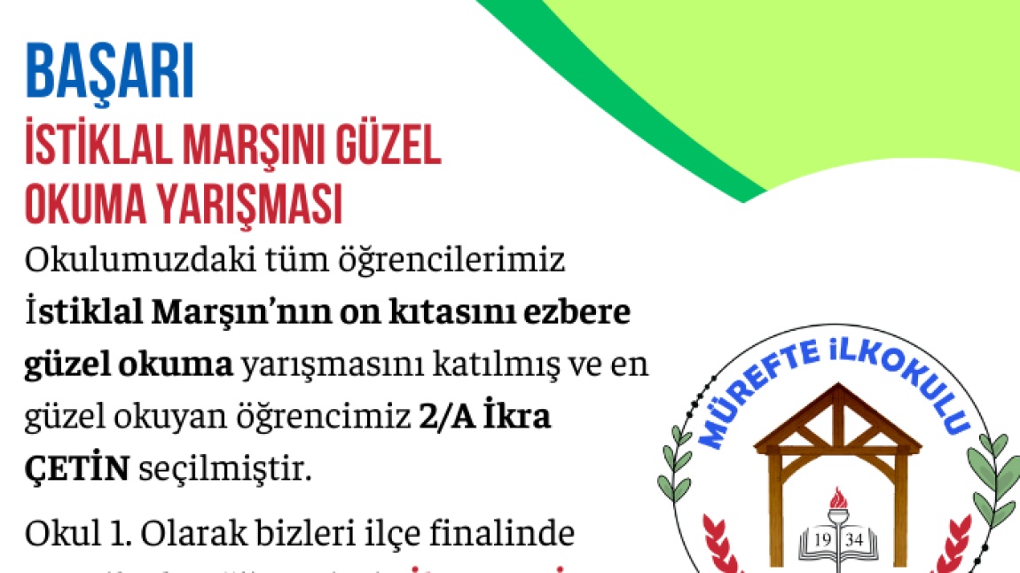 İSTİKLAL MARŞINI GÜZEL OKUMA YARIŞMASI